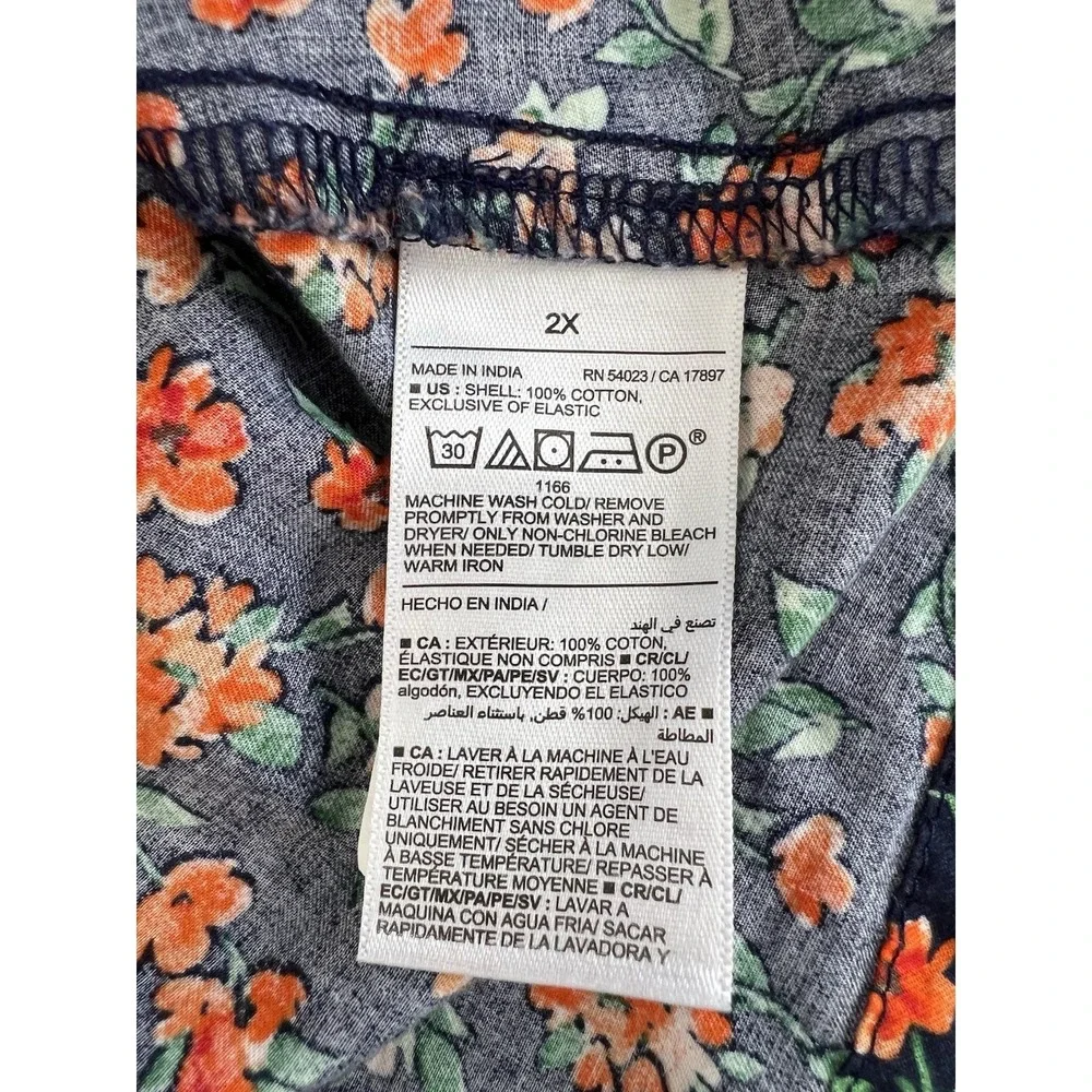 Old Navy Women's Multicolor Floral puff sleeve babydoll top Sz‎ 2X